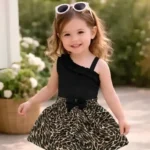 littlejoye Girls Above Knee Party Dress (Black, Brown, Sleeveless)